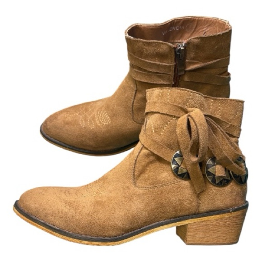 Mi.Mi Valencia Western Style brown booties ankle boots shoes